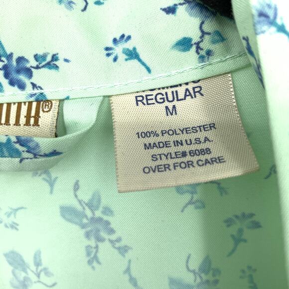 Travel Smith Robe Womens Size Medium Regular Green Blue Floral Print - Picture 5 of 6